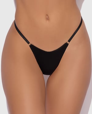 Krystal Rhinestone Net Back G-String – Black L/XL by House of Desire product image
