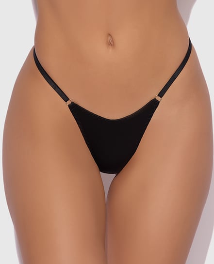 Krystal Rhinestone Net Back G-String – Black L/XL by House of Desire product image