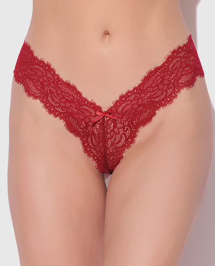 Lana Sheer Lace V-Thong – Red SM by House of Desire product image