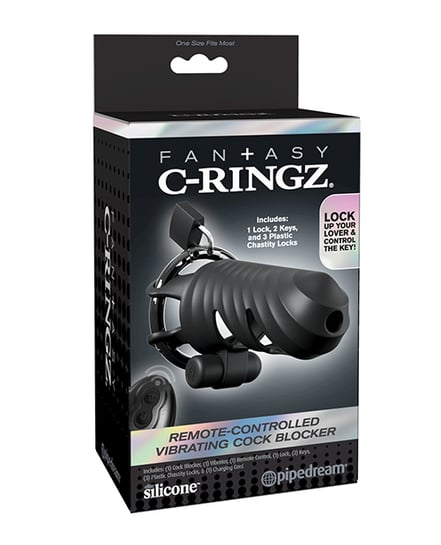 Fantasy C-Ringz Remote Controlled Vibrating Cock Blocker – Black by Fantasy C-Ringz product image