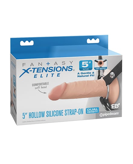 Fantasy X-Tensions Elite 5″ Silicone Hallow Strap-On Dual Density – Light by Fantasy X-tensions product image