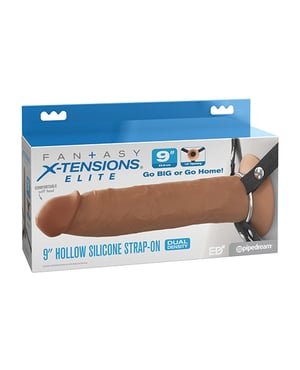 Fantasy X-Tensions Elite 9″ Silicone Hallow Strap-On Dual Density – Brown by Fantasy X-tensions product image