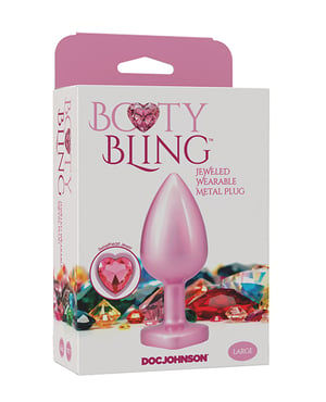 Booty Bling Jeweled Metal Plug – Large Pink by Booty Bling product image