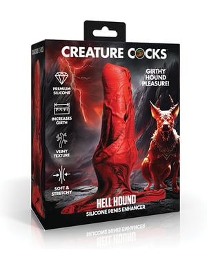 Creature Cocks Hellhound Silicone Penis Enhancer – Red/Black by Creature Cocks product image