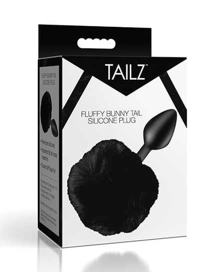 Tailz Fluffy Bunny Tail Silicone Plug – Black by Tailz product image