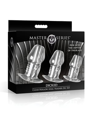 Master Series – Dicked Clear Hollow Anal Plug 3 pc Set by Master Series product image