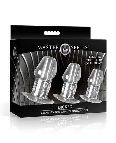 Master Series – Dicked Clear Hollow Anal Plug 3 pc Set by Master Series product image