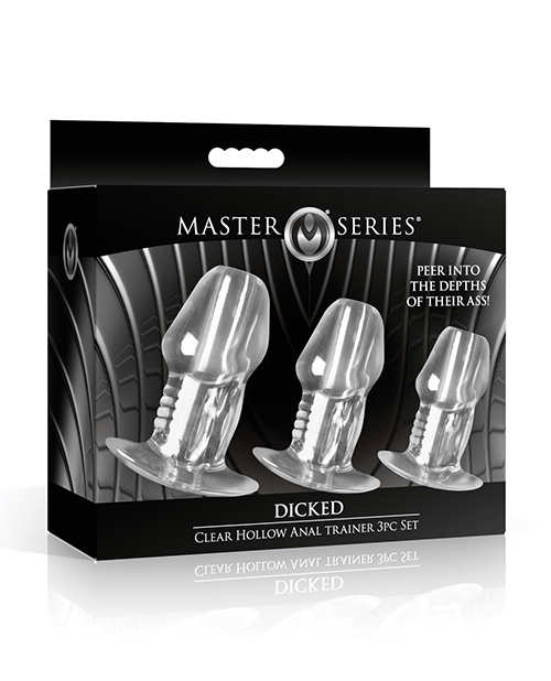 Master Series – Dicked Clear Hollow Anal Plug 3 pc Set by Master Series product image