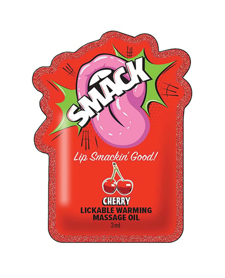 Smack Lickable Warming Massage Oil – Cherry 3 ml pouch by Smack product image