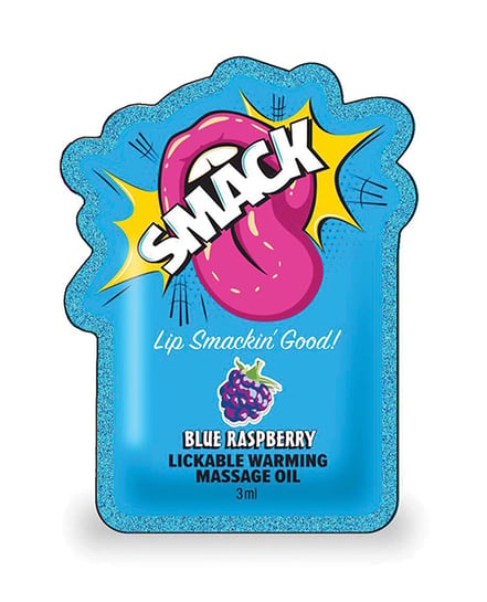 Smack Lickable Warming Massage Oil – Blue Raspberry 3 ml pouch by Smack product image