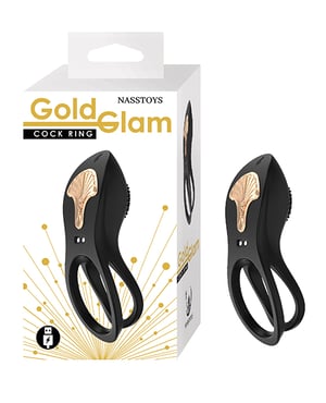 Gold Glam Cock Ring – Black by Nasstoys product image