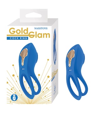 Gold Glam Cock Ring – Blue by Nasstoys product image