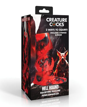 Creature Cocks Hell Hound Squirting Silicone Penis Enhancer – Red by Creature Cocks product image