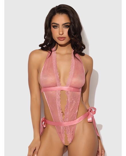 Kiki Lace & Satin Drop Off Teddy – Rose SM by House of Desire product image