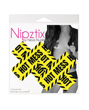 Neva Nude Blacklight Hot Mess X Pasties – Black/Yellow O/S by Neva Nude product image