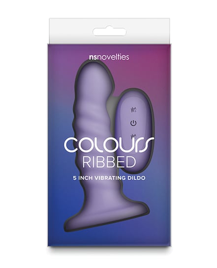 Colours – Ribbed – 5″ Vibrating Dildo – Purple by Colours product image