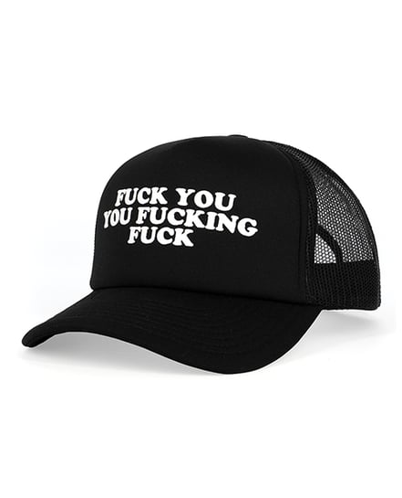 Wood Rocket Fuck You You Fucking Fuck Trucker Hat – Black by Wood Rocket product image