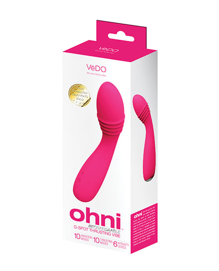 VeDO Ohni Rechargeable G-Spot Thrusting Vibe – Pink by VeDO product image
