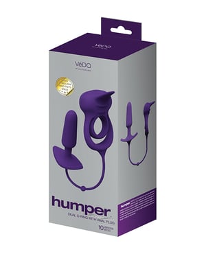 VeDO Humper Rechargeable Dual C-Ring w/Anal Plug – Purple by VeDO product image