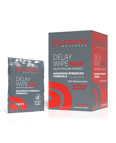 Dynamo Wellness Maximum Strength Delay Wipe 7.5% – 36 Pack by Screaming O product image