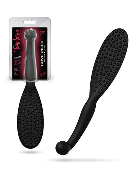 Blush Temptasia Governess Paddle $ Dildo – Black by Temptasia product image