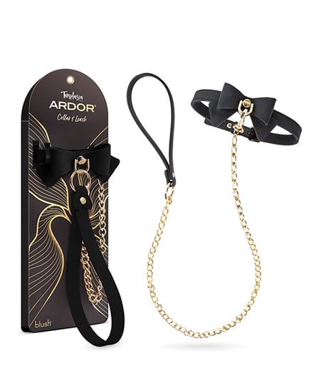 Temptasia Ardor Collar & Leash w/Bow – Black by Temptasia product image