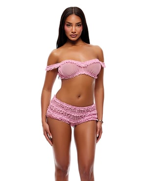 Soft Girl Era Sheer Mesh & Lace Bralette 2 pc Set – Light Pink SM by Forplay product image