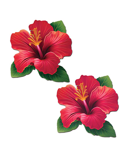 Pastease Tropical Vibrant Hawaiian Hibiscus Botanical Flower - Red O/S