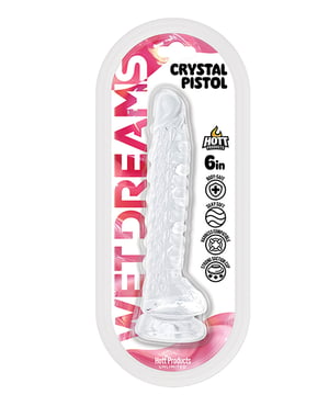 Wet Dreams Crystal Pistol 6″ Suction Cup Dildo – Clear by Wet Dreams product image