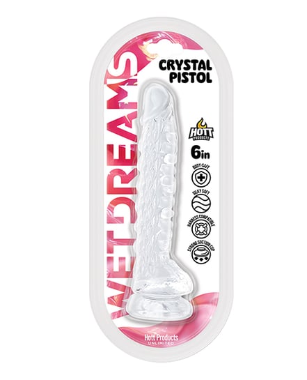 Wet Dreams Crystal Pistol 6″ Suction Cup Dildo – Clear by Wet Dreams product image