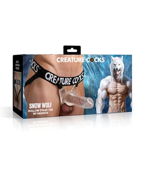 Creature Cocks Snow Wolf Hollow Strap-On w/Harness by Creature Cocks product image
