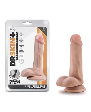 Blush Dr. Skin Plus 6″ Posable Dildo With Balls – Vanilla by Dr. Skin product image