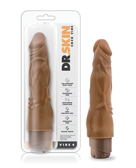 Blush Dr. Skin Cock Vibe 8″ Vibrating Cock – Mocha by Dr. Skin product image