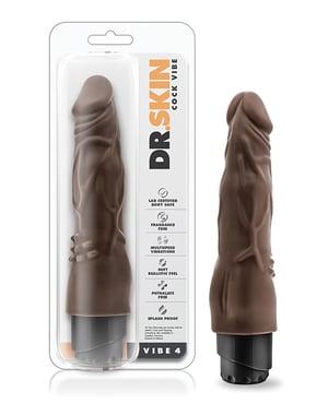 Blush Dr. Skin Cock Vibe 8″ Vibrating Cock – Chocolate by Dr. Skin product image