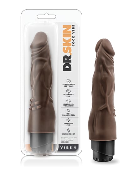 Blush Dr. Skin Cock Vibe 8″ Vibrating Cock – Chocolate by Dr. Skin product image