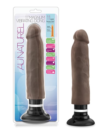 Blush Au Naturel 11″ Sensa Feel Magnum Vibrating Dong – Chocolate by Au Naturel product image