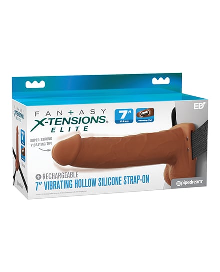 Fantasy X-Tensions Elite 7″ Vibrating Hollow Strap-On – Brown by Fantasy X-tensions product image