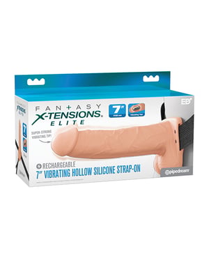 Fantasy X-Tensions Elite 7″ Vibrating Hollow Strap-On – Light by Fantasy X-tensions product image