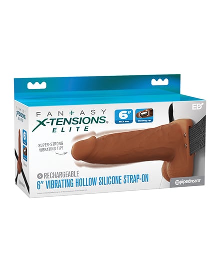 Fantasy X-Tensions Elite 6″ Vibrating Hollow Strap-On – Brown by Fantasy X-tensions product image