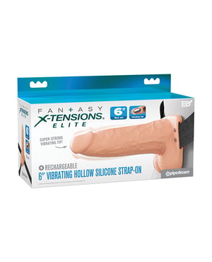 Fantasy X-Tensions Elite 6″ Vibrating Hollow Strap-On – Light by Fantasy X-tensions product image