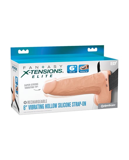 Fantasy X-Tensions Elite 6″ Vibrating Hollow Strap-On – Light by Fantasy X-tensions product image