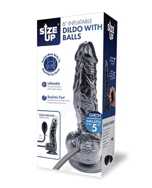 Size Up 6 Inch Inflatable Dildo w/Balls by Size Up product image