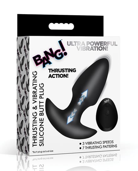 Bang! Thrusting & Vibrating Butt Plug – Black by Bang! product image