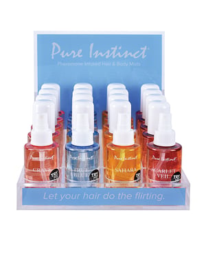 Pure Instinct Pheromone Hair & Body Mist Bundle w/Testers and Acrylic Display – 21 pcs by Pure Instinct product image