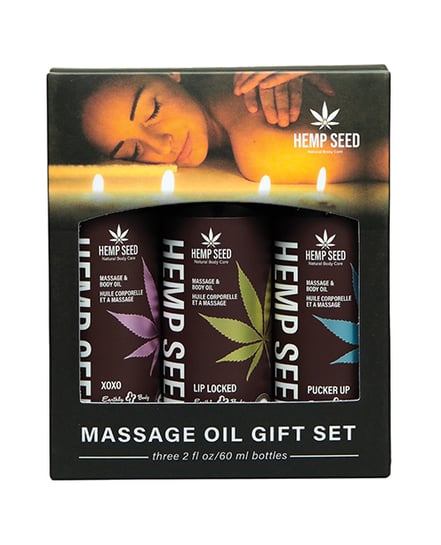 Earthly Body 2026 Valentines Massage Oil Gift Set – 2 oz Asst. Scents Box of 3 by Earthly Body product image