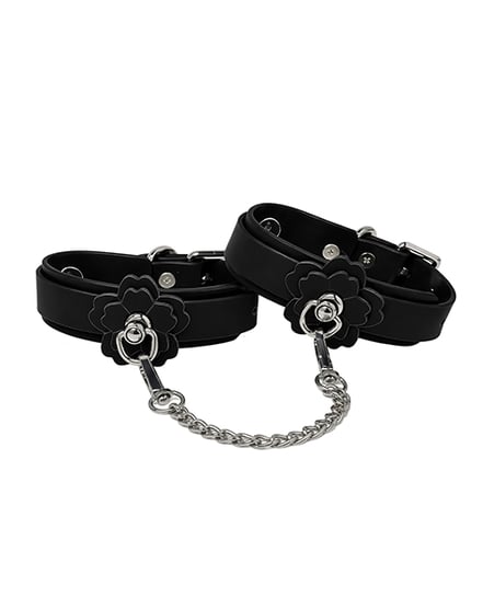 Heat Tease Flower Cuffs – Black/Pink by Heat Tease product image