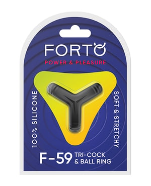 Forto Tri Cock & Ball Ring – Black by Forto product image