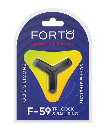Forto Tri Cock & Ball Ring – Black by Forto product image