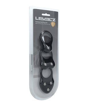 Shots Levelz Silicone Training Cock Ring Set of 3 – Black by Levelz product image