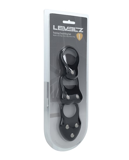 Shots Levelz Silicone Training Cock Ring Set of 3 – Black by Levelz product image